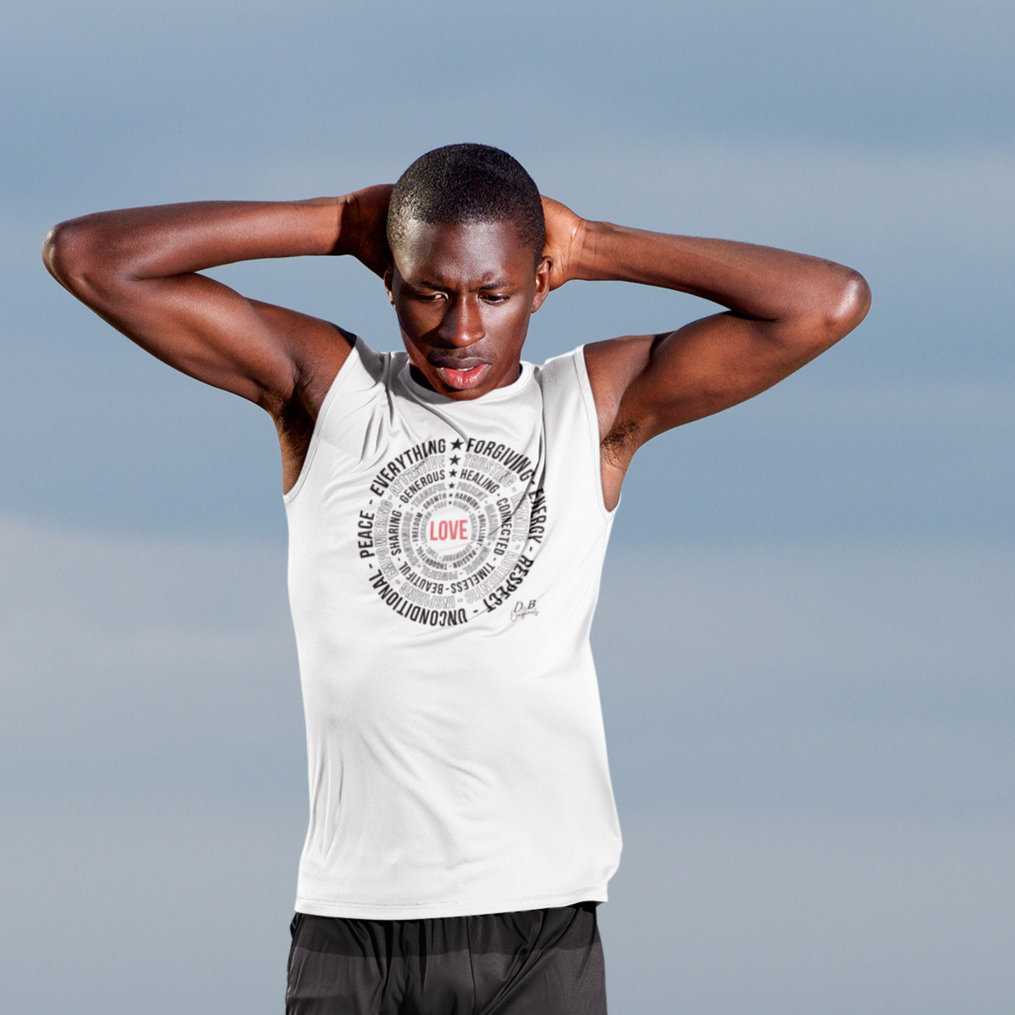 Mens Athletic Sleeveless Tee Love is Everything (STARS) D&B Originals