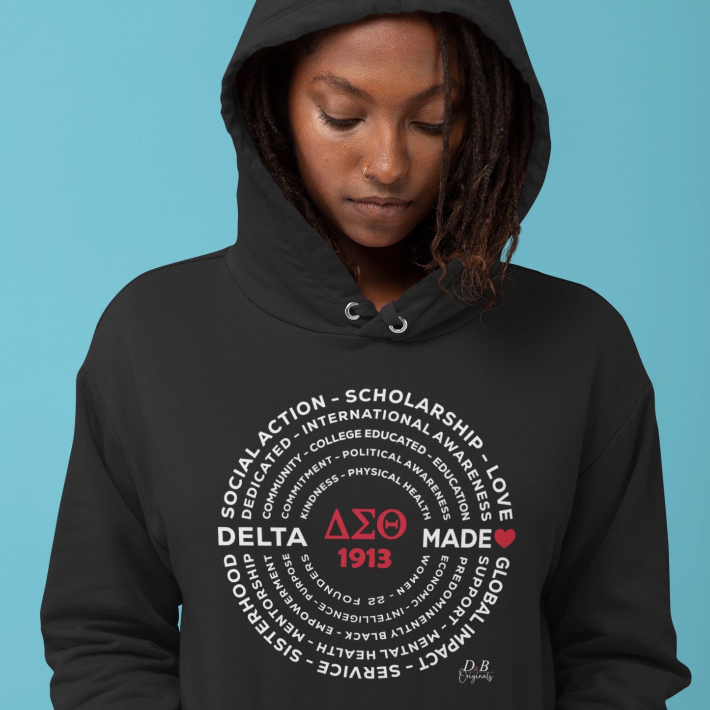 Hoodie black front1 Delta Made Collection D&B Originals