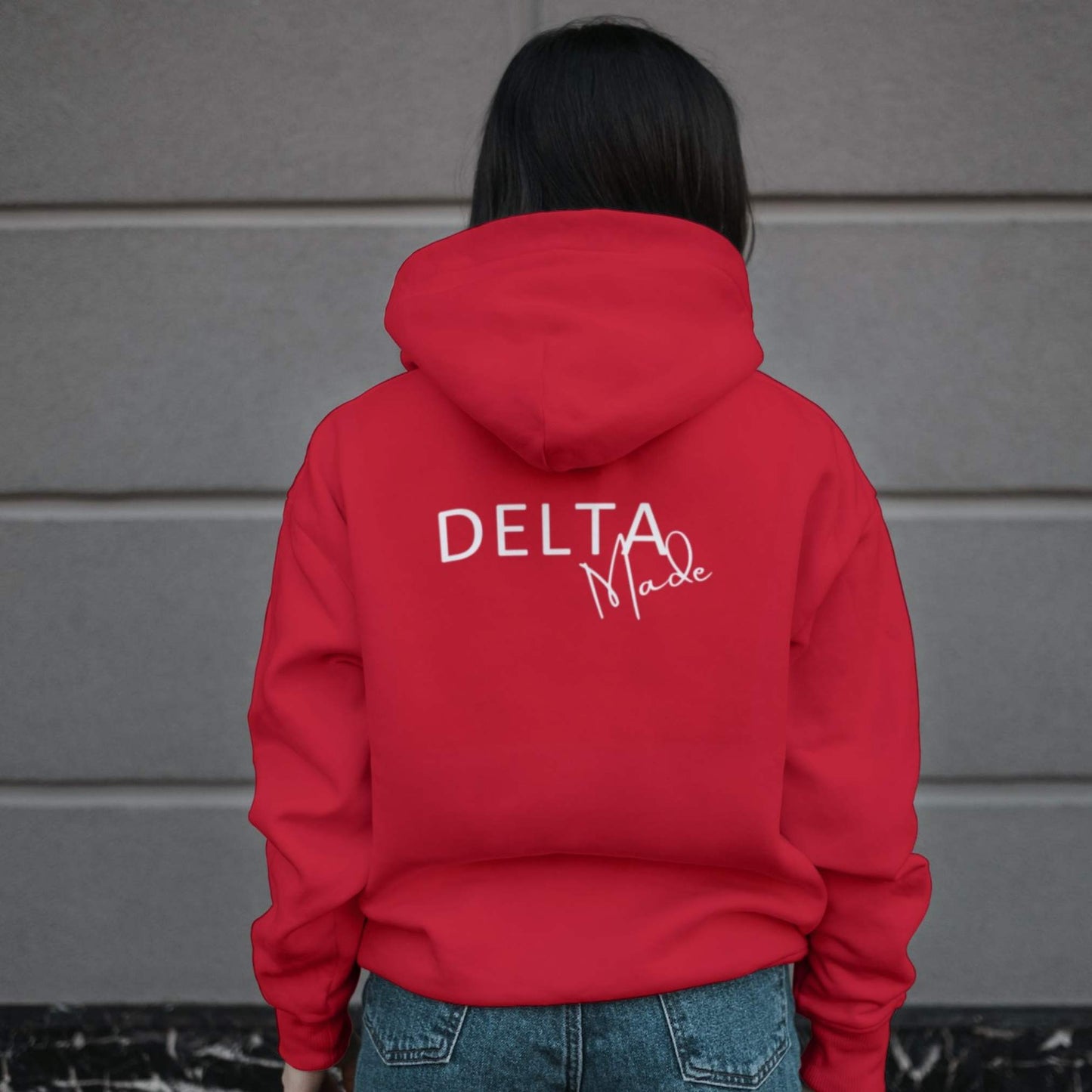 Hoodie red back Delta Made Collection D&B Originals
