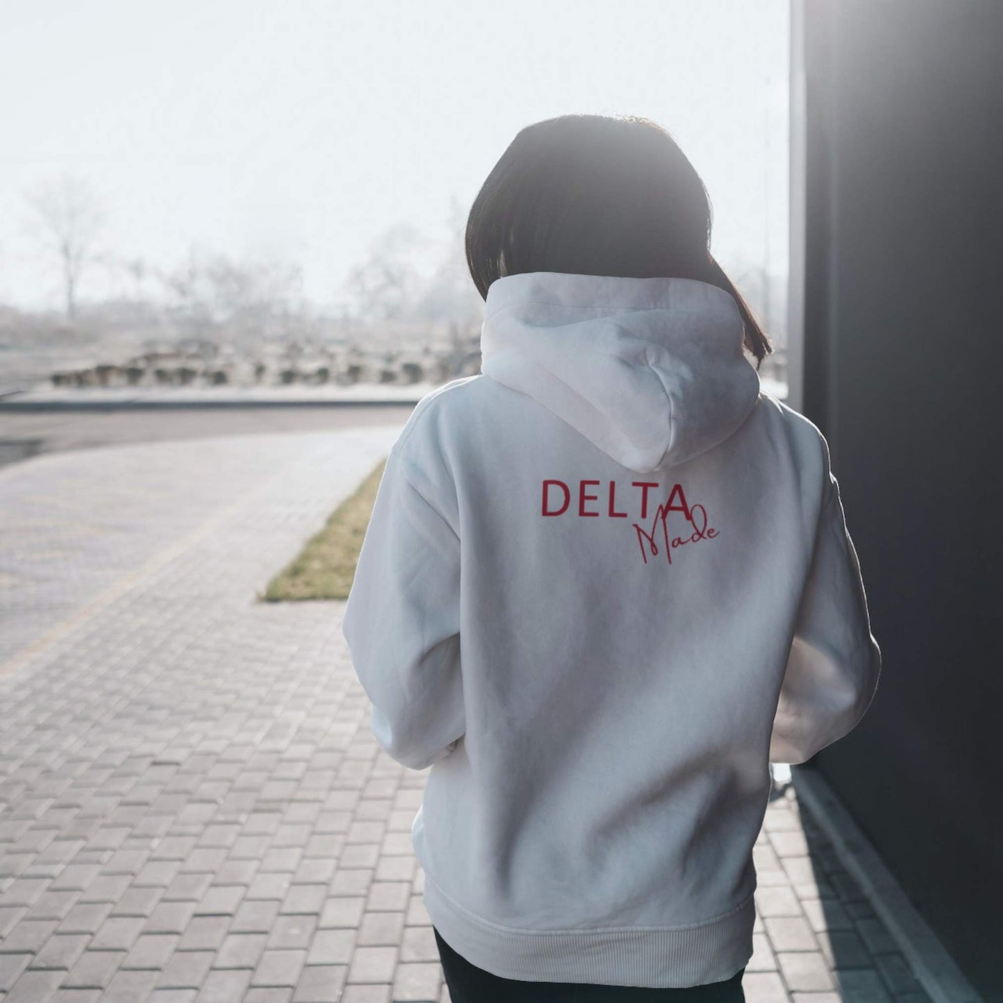 Hoodie white back Delta Made Collection D&B Originals