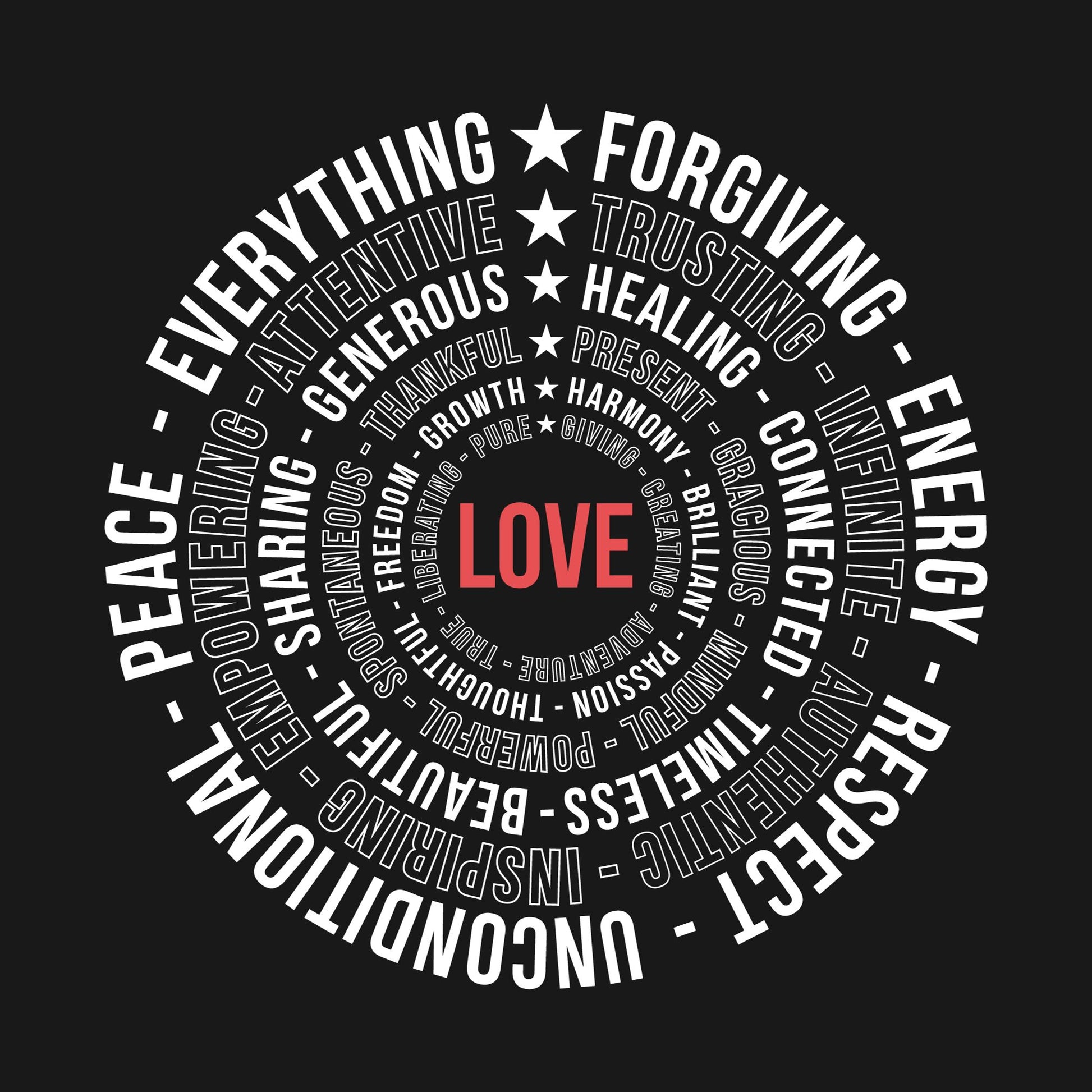 Canvas 34"x34" Love is Everything Collection STARS D&B Originals
