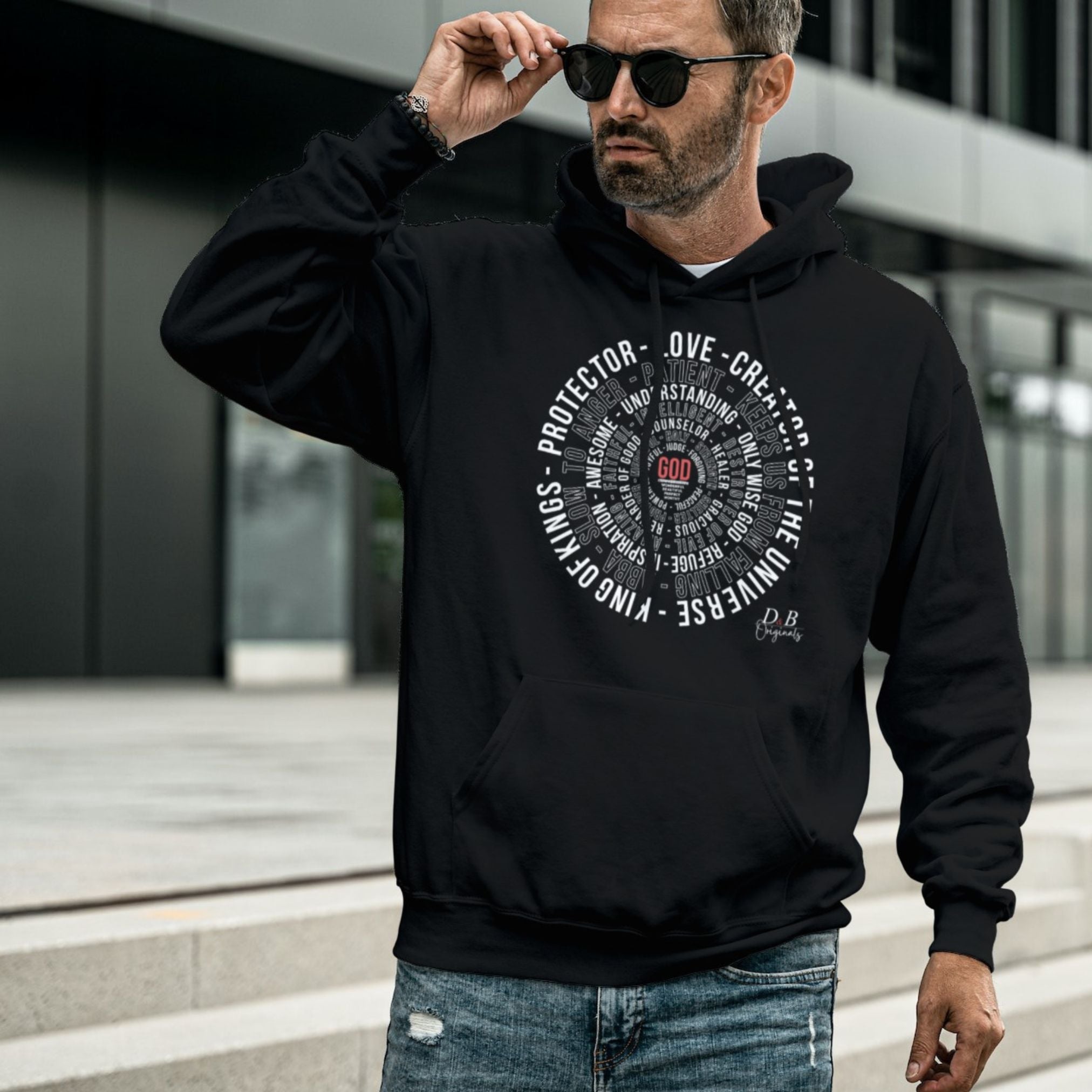 Mens Comfortable Hoodie God Works Collection D B Originals