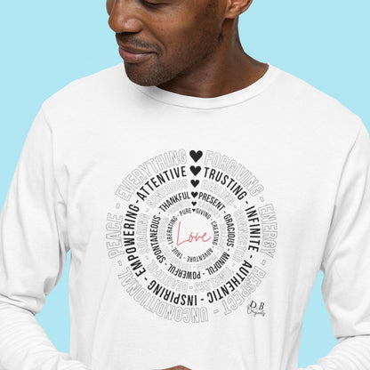 Love is Everything Athletic Long Sleeve worn by a man — D&B Originals